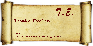 Thomka Evelin névjegykártya